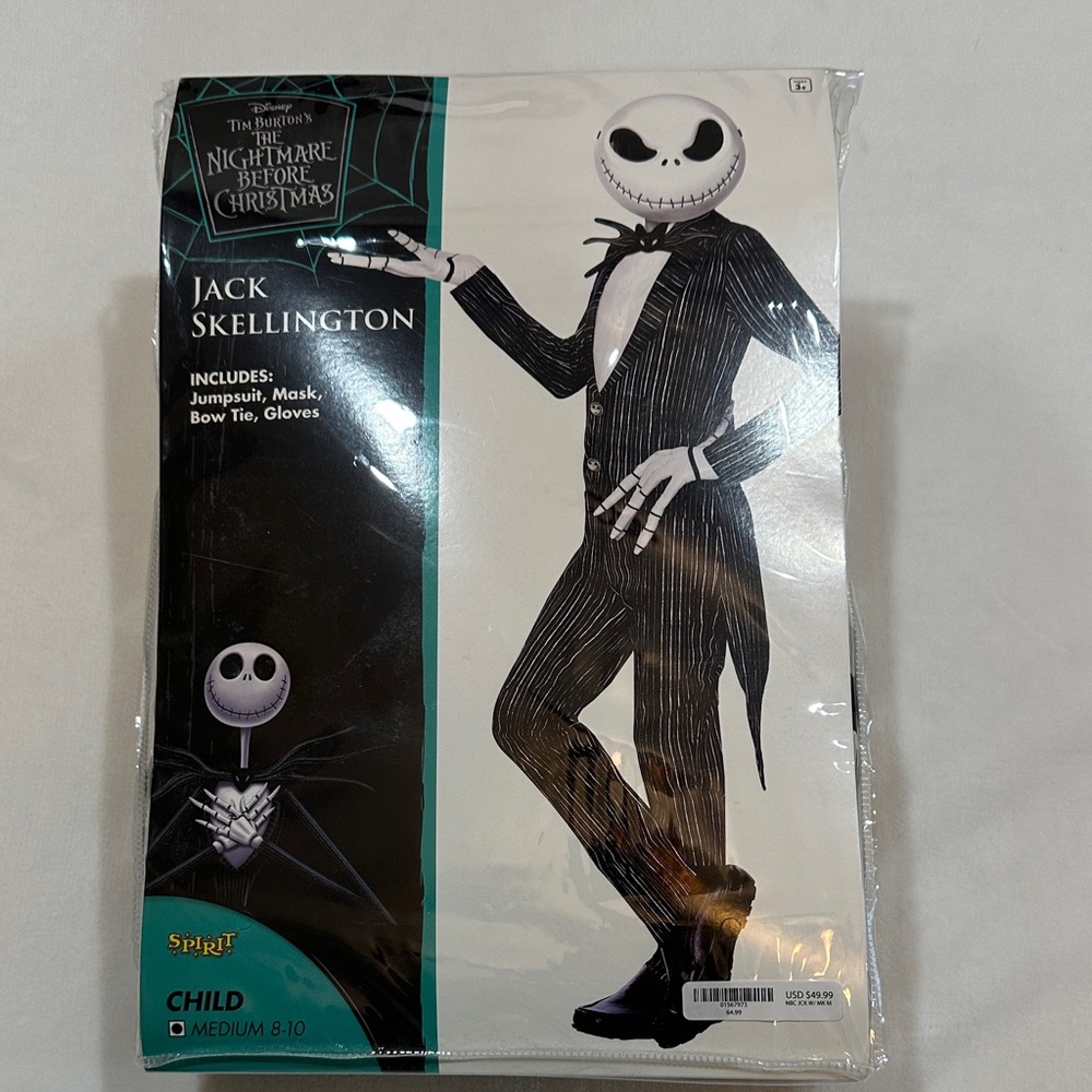 Spirit Jack Skellington Child Costume - Black and White